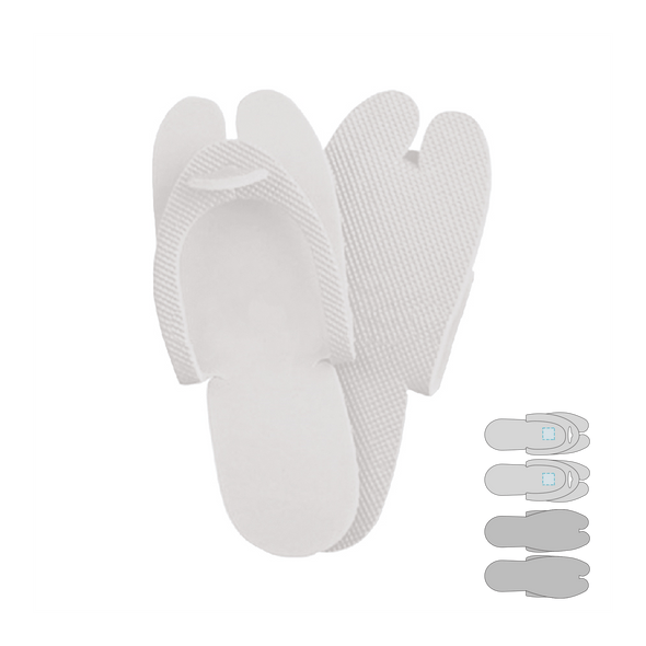 Valkoiset muoviset "Eva" -tossut